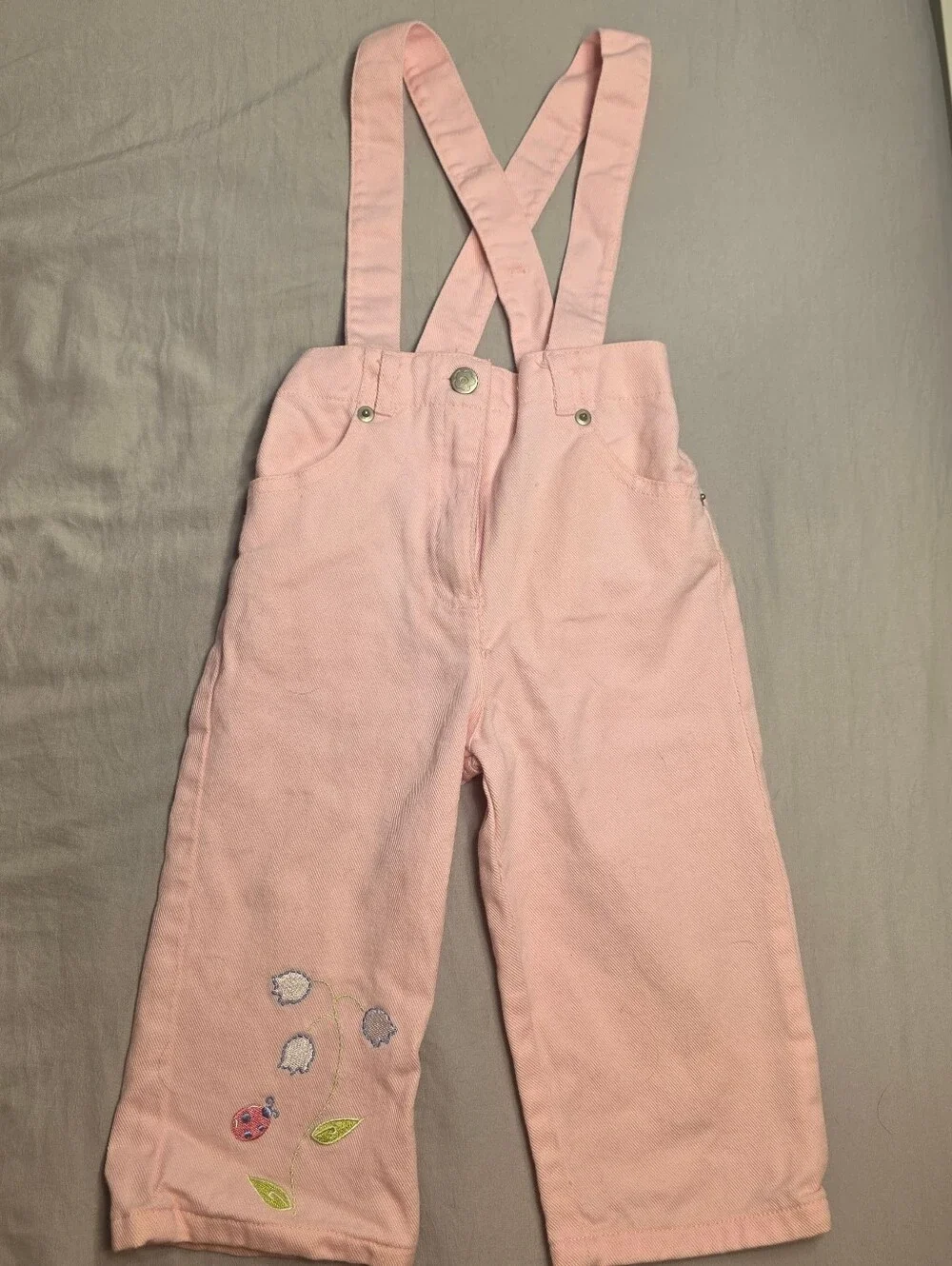 Vintage 2000s Girls Embroidered Suspender Overalls